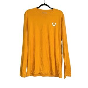 NWT True Religion Men's Palm Reverse Long Sleeve Crewneck Shirt XL in Chipmunk